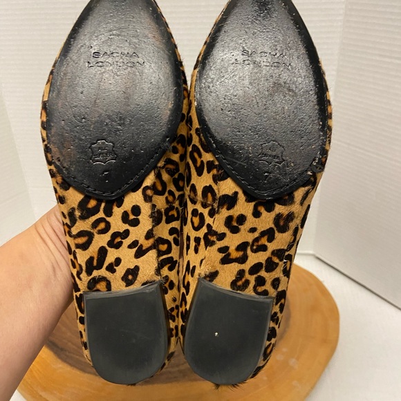 Sasha London BALLET Leopard Print dyed Pony Hair Ballet Flats - Picture 7 of 9